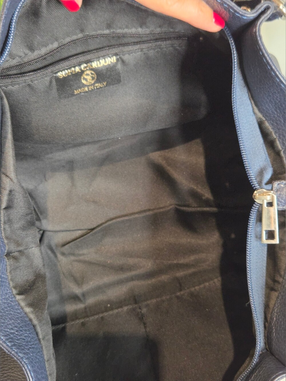 Sofia Cordoni Navy Italian Leather Bag - Picture 10 of 16
